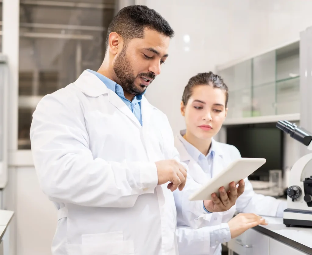 examining test solution